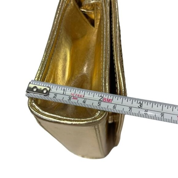 Whiting and Davis Gold Metal Mesh Clutch Shoulder or Crossbody Bag Strap Purse - Picture 13 of 14